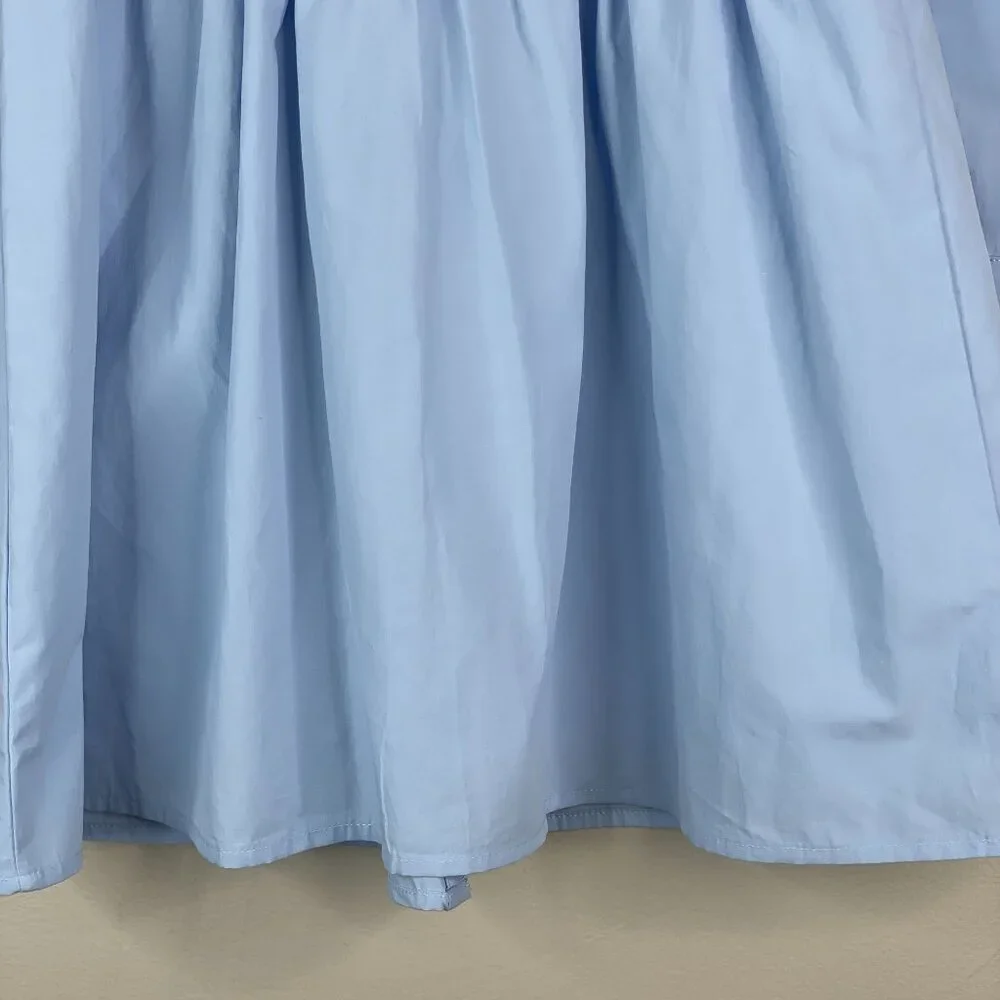 Boutique Button Up Dress Girls 6 Baby Blue Long Sleeve Preppy Layering Old Money